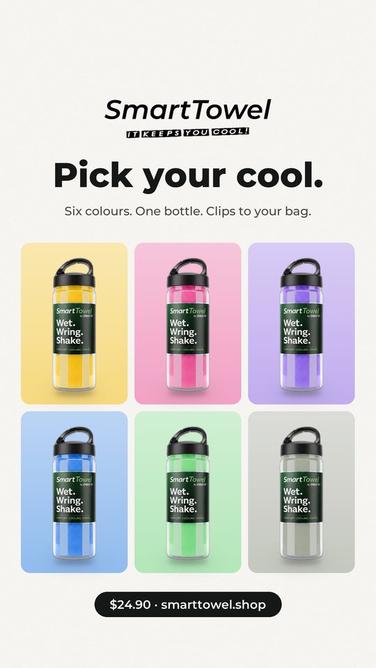 Smart Towel ad 01: Six colours. One bottle. Which one's yours?