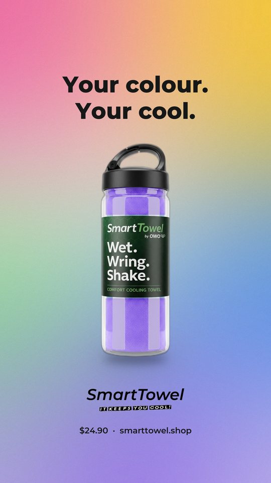 Smart Towel ad 02: Your colour. Your cool. Mine's violet, what's yours?
