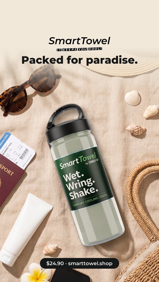 Smart Towel ad 08: First thing in the bag, every trip.