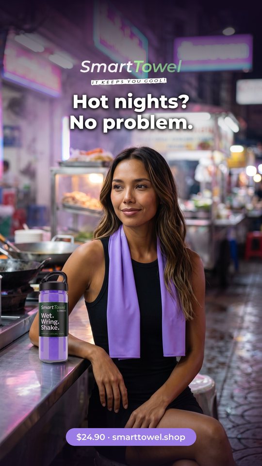 Smart Towel ad 12: Hot nights? No problem.