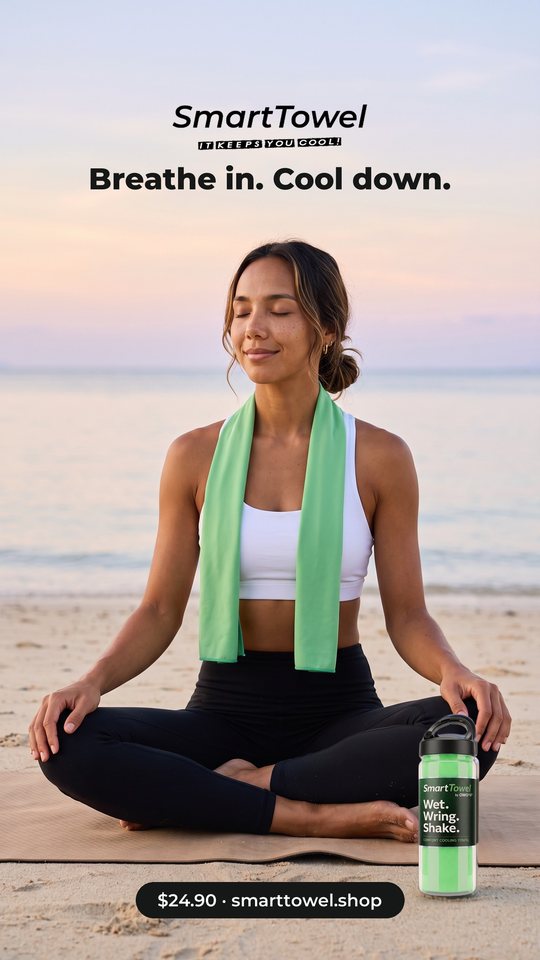 Smart Towel ad 13: Breathe in. Cool down. Sunrise sessions.
