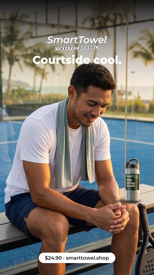 Smart Towel ad 16: Courtside cool between sets.