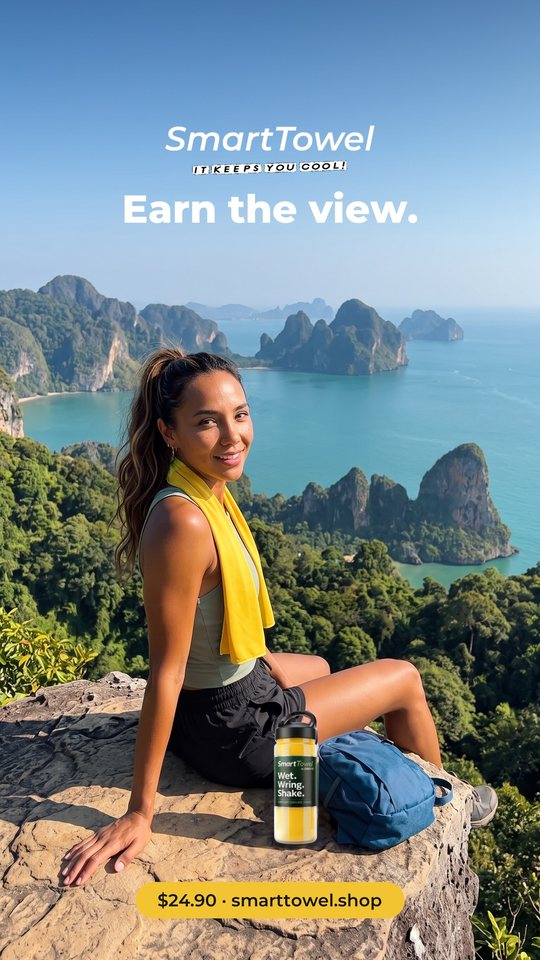 Smart Towel ad 17: Earn the view. Keep your cool.