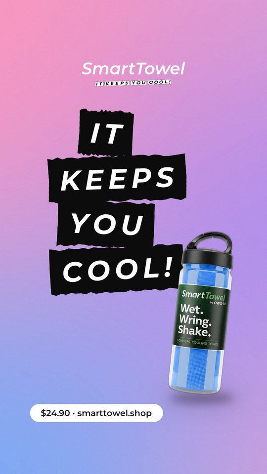 Smart Towel ad 18: It keeps you cool. That's the whole pitch.